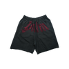 Palm Angels - Big Waist Logo Loose Sweatshorts - Black/burgundy - Black