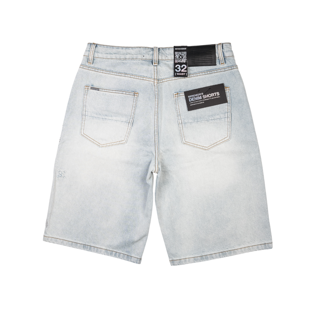 Serenede Side Script Light Denim Shorts Blue | Orlando – Men's Closet