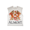 Almost Someday - Crowned Cut Off Tee Cream - Black