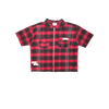 Free Refills - Studded Shadow Plaid Zip Shirt - Red