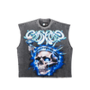 Godspeed - Liberty Tears Sleeveless T-shirt - Grey Wash - Black