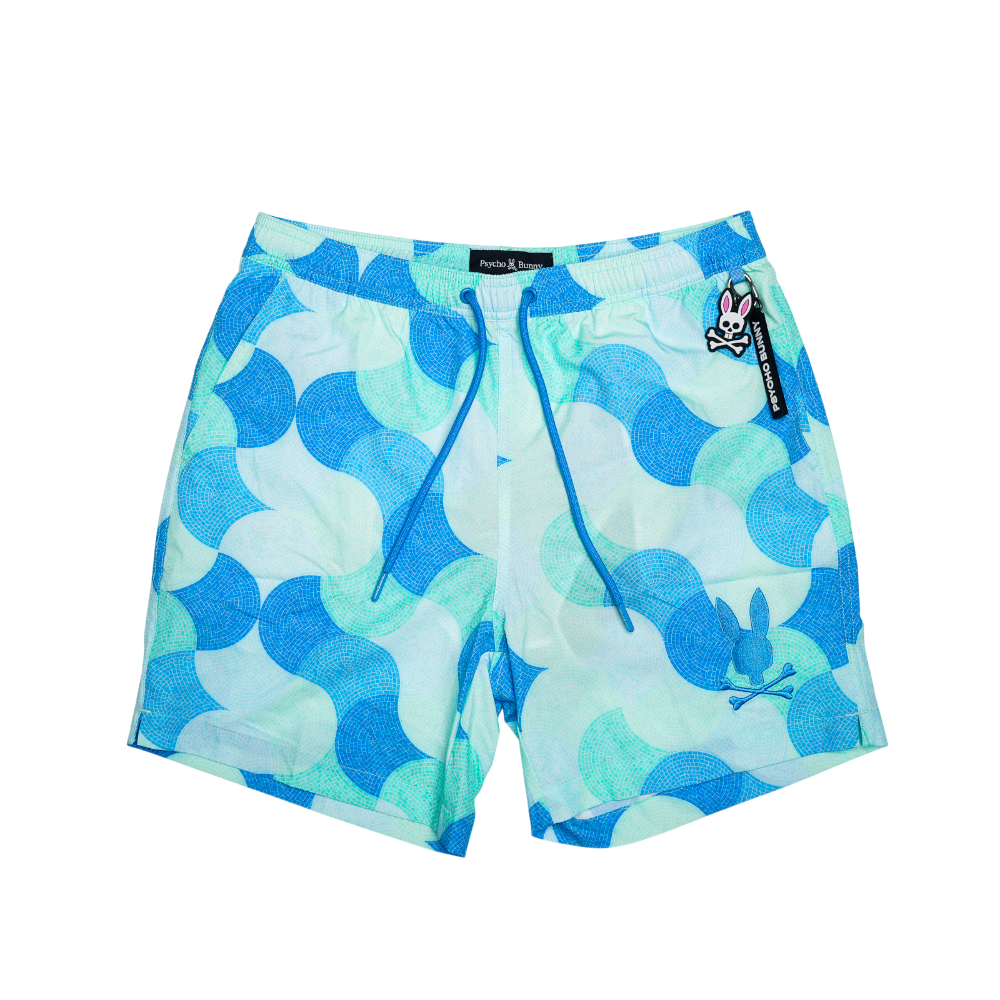Psycho Bunny - Ethan All Over Print Swim Trunk Shorts - Multicolor