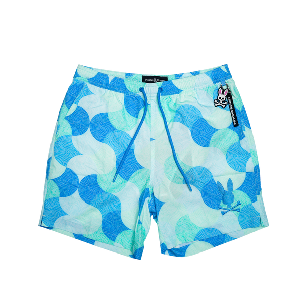 Psycho Bunny - Ethan All Over Print Swim Trunk Shorts - Multicolor