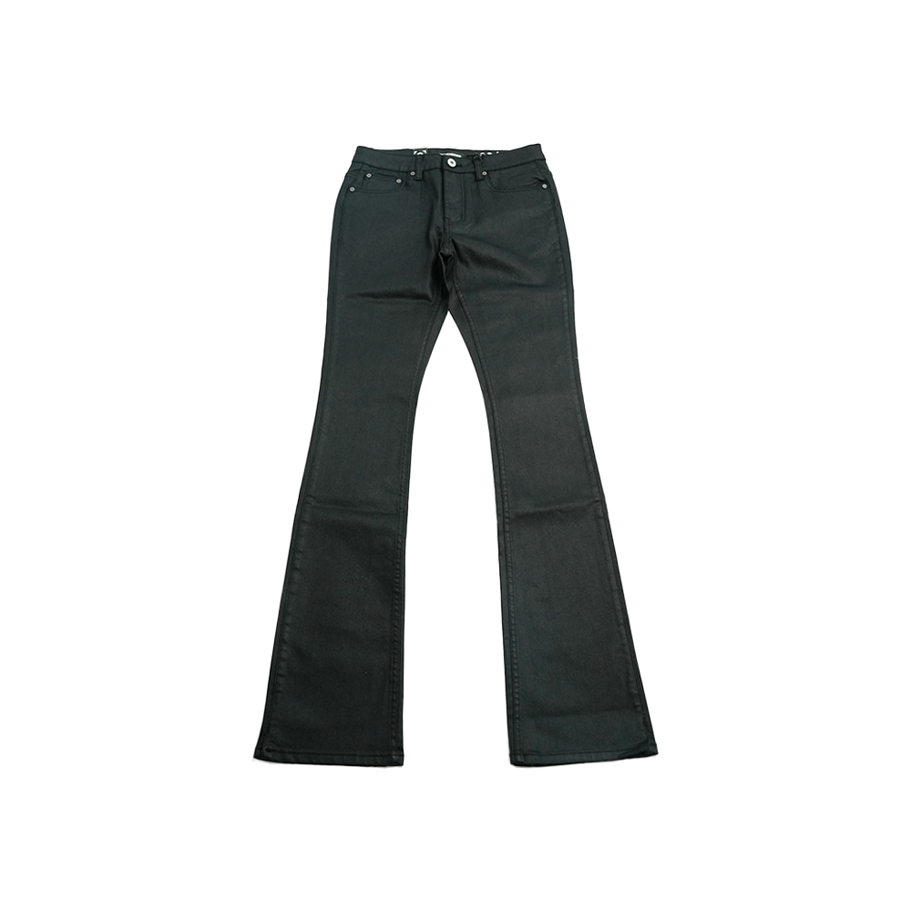 Serenede - "Caviar" Wax Stacked Jeans - Multicolor
