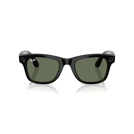Ray-ban - Wayfarer - Shiny Black W/g15 Green Glasses - Black