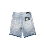 Embellish - Crystal Web Jorts Shorts - Blue