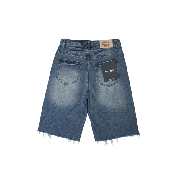 Homme + Femme - Maison Crest Denim Shorts - Blue — alternate view
