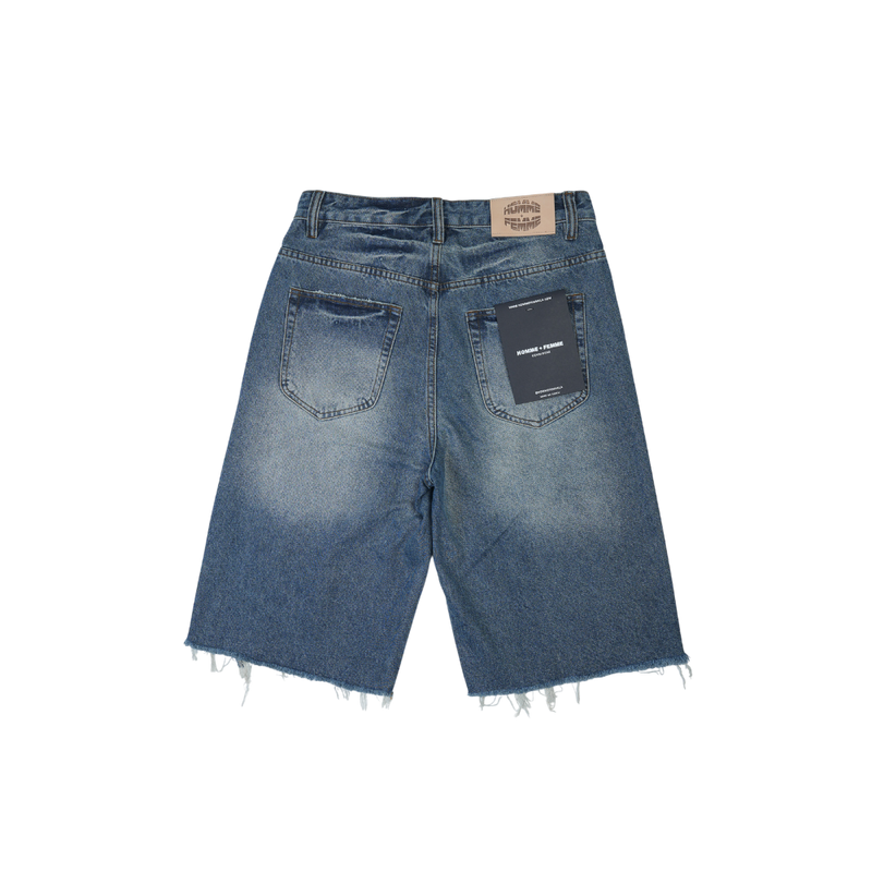Homme + Femme - Maison Crest Denim Shorts - Blue