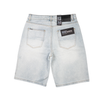 Serenede - Side Script Light Denim Shorts - Blue