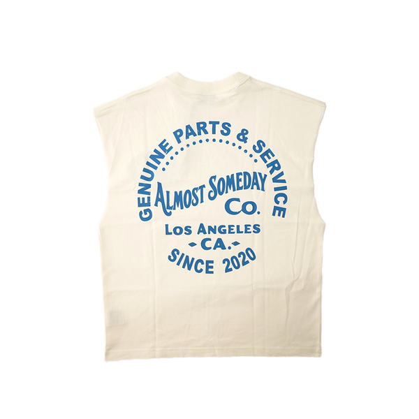 Almost Someday - Mechanic Cut Off Tee - Cream — alternate view