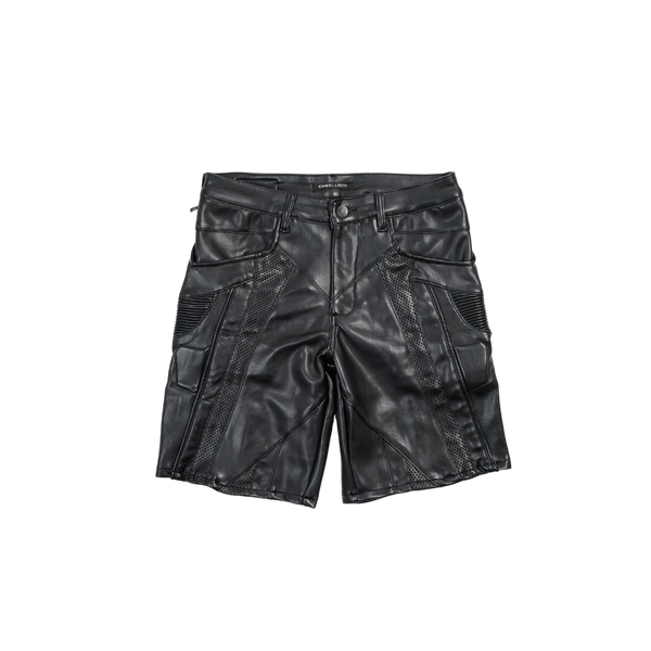 Embellish - Leather Biker Shorts - Black