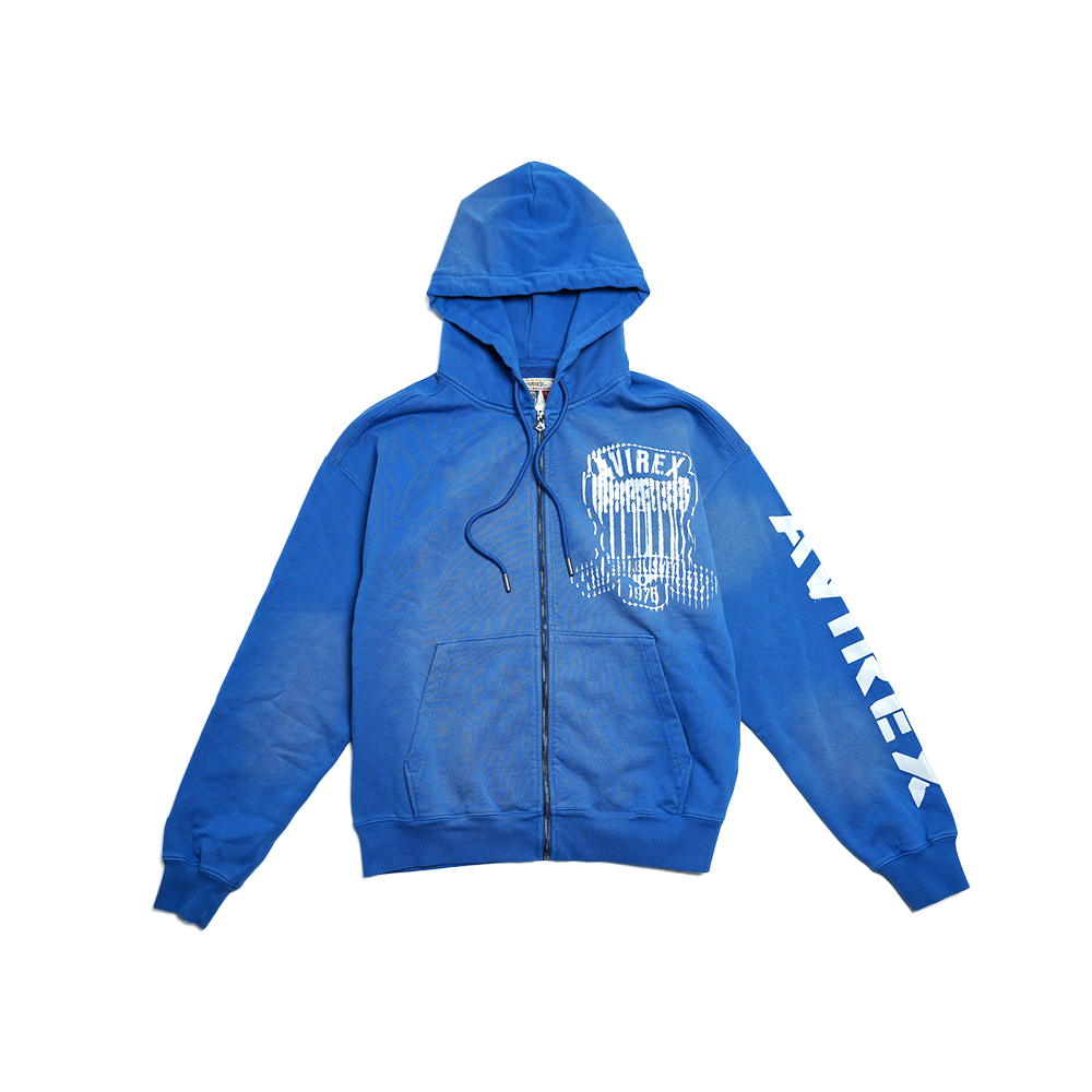 Avirex - Washed Hoodie - Blue