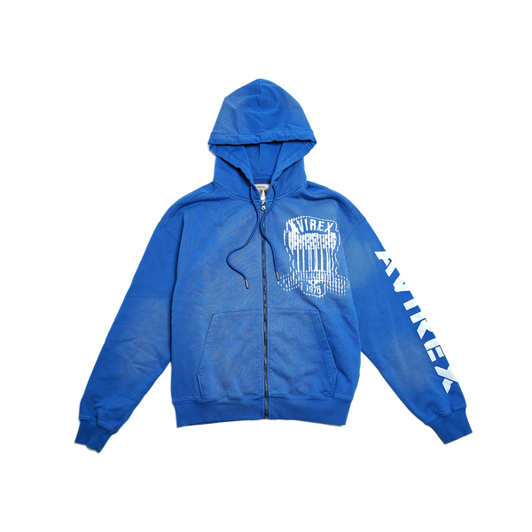 Avirex - Washed Hoodie - Blue