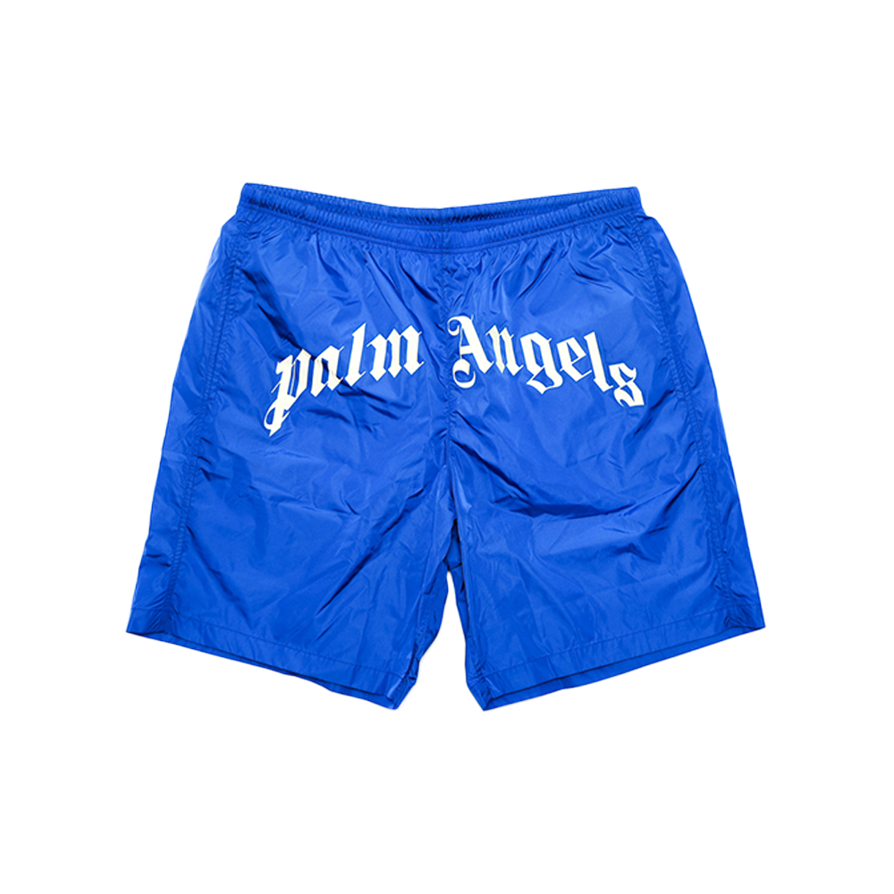 Palm Angels - Curved Logo Swimshort Shorts - White