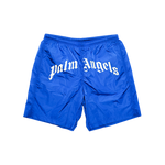 Palm Angels - Curved Logo Swimshort Shorts - White
