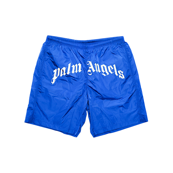 Palm Angels - Curved Logo Swimshort Shorts - White
