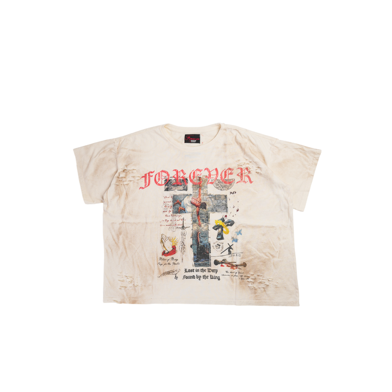 Forever Hungry - Designer Cross Tee - Cream