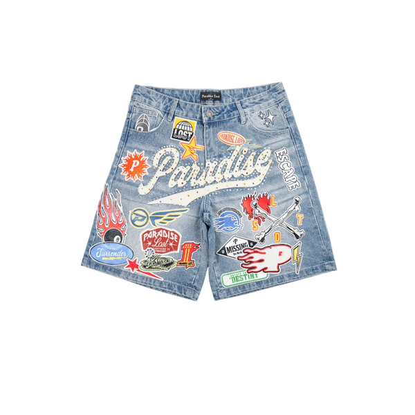 Paradise Lost - Paradise Patchwork Shorts - White