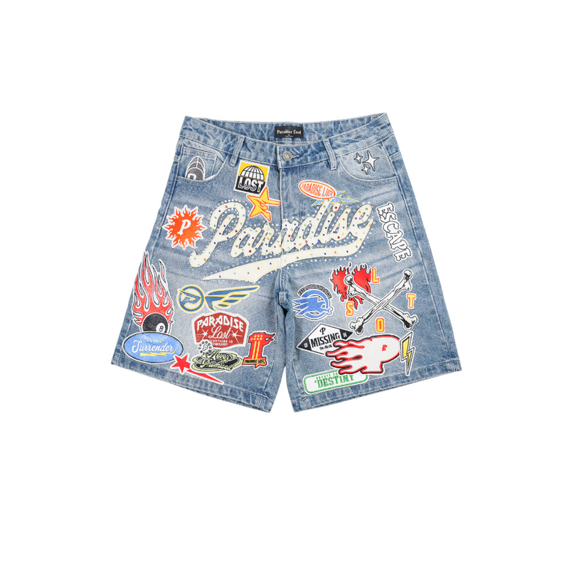 Paradise Lost - Paradise Patchwork Shorts - White