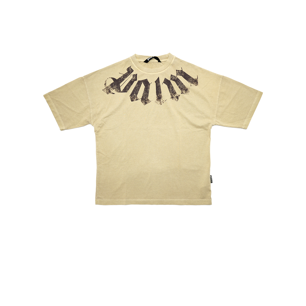 Palm Angels - Big Neck Logo Loose Tee - Beige/brown - Brown