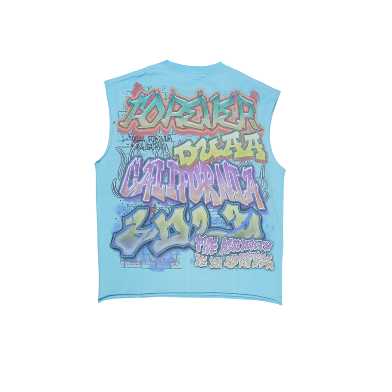 Duaa - Wall Cutoff Tee - Blue