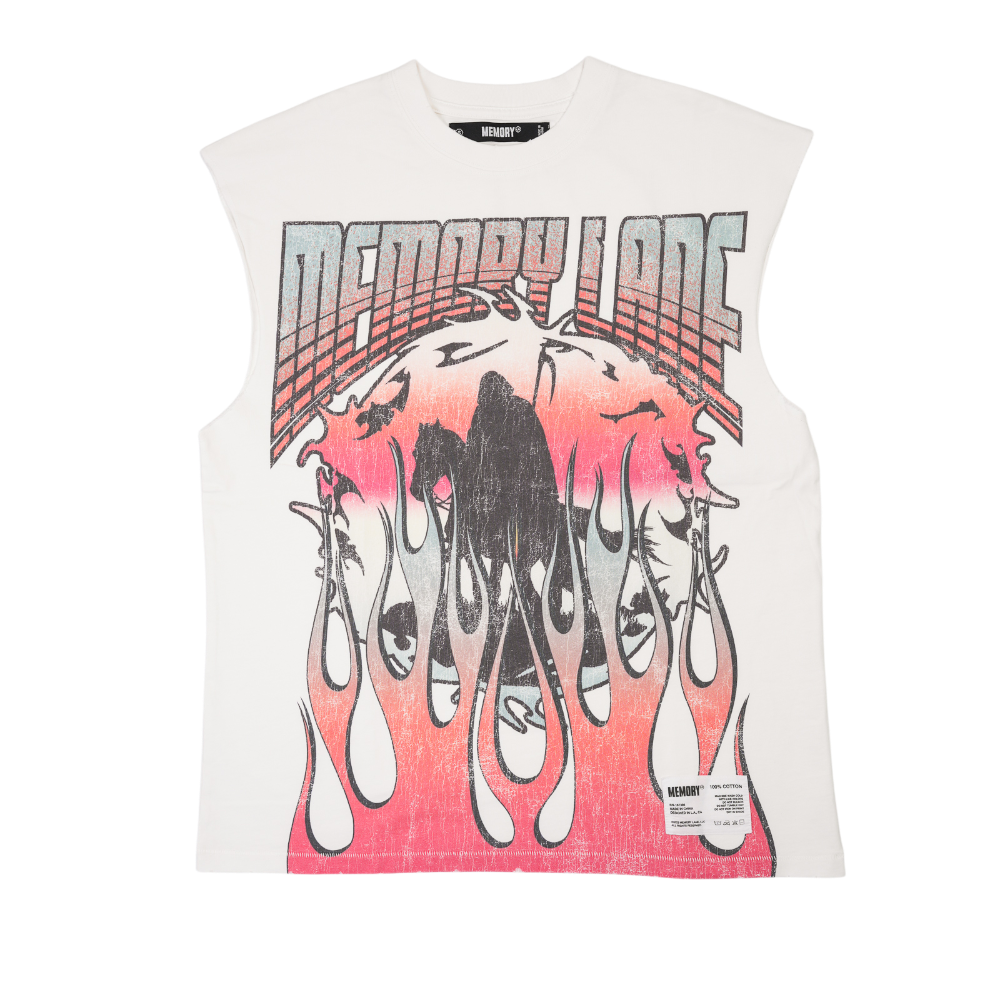 Memory Lane - Memory - Global Fire Sleeveless Tee - White