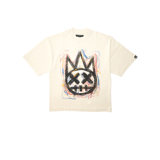 Cult of Individuality - Oversized S/s Crew Neck Tee - Scribble Logo - White