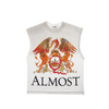 Almost Someday - Crowned Cut Off Tee Cream - Black