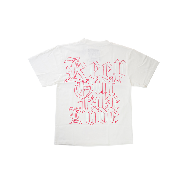 Keep Out Fake Love - Pals Tee - White — alternate view