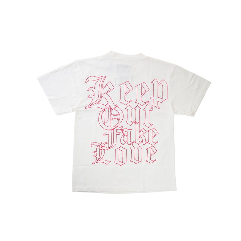 Keep Out Fake Love - Pals Tee - White