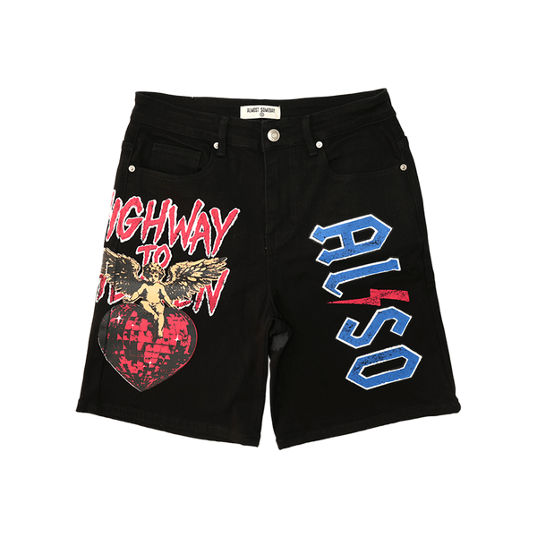 Almost Someday - Highway to Heaven Denim Shorts - Black
