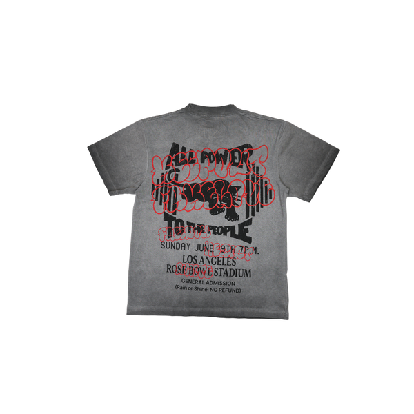 Keep Out Fake Love - Kofl - Free Lunch Tee - Charcoal Oil Wash - Charcoal — alternate view