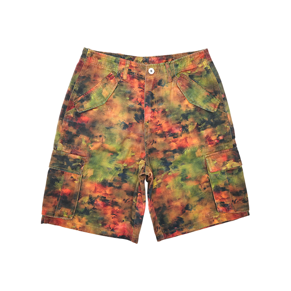 Memory Lane - Graffiti Camo Cargo Shorts - Olive