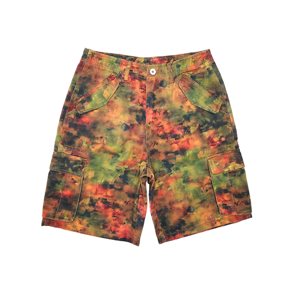 Memory Lane - Graffiti Camo Cargo Shorts - Olive