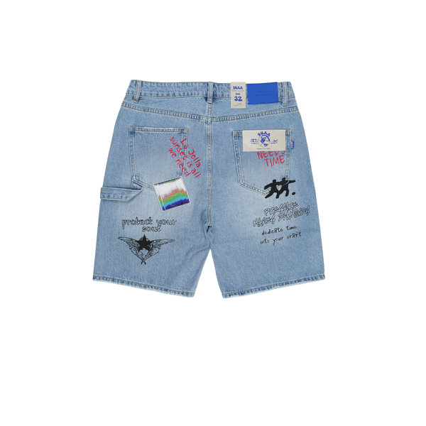 Duaa - Teleport Blue Short Shorts - Blue — alternate view