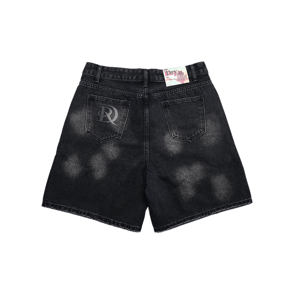 Dry Rot - Dark Hole Denim Shorts - Red — alternate view