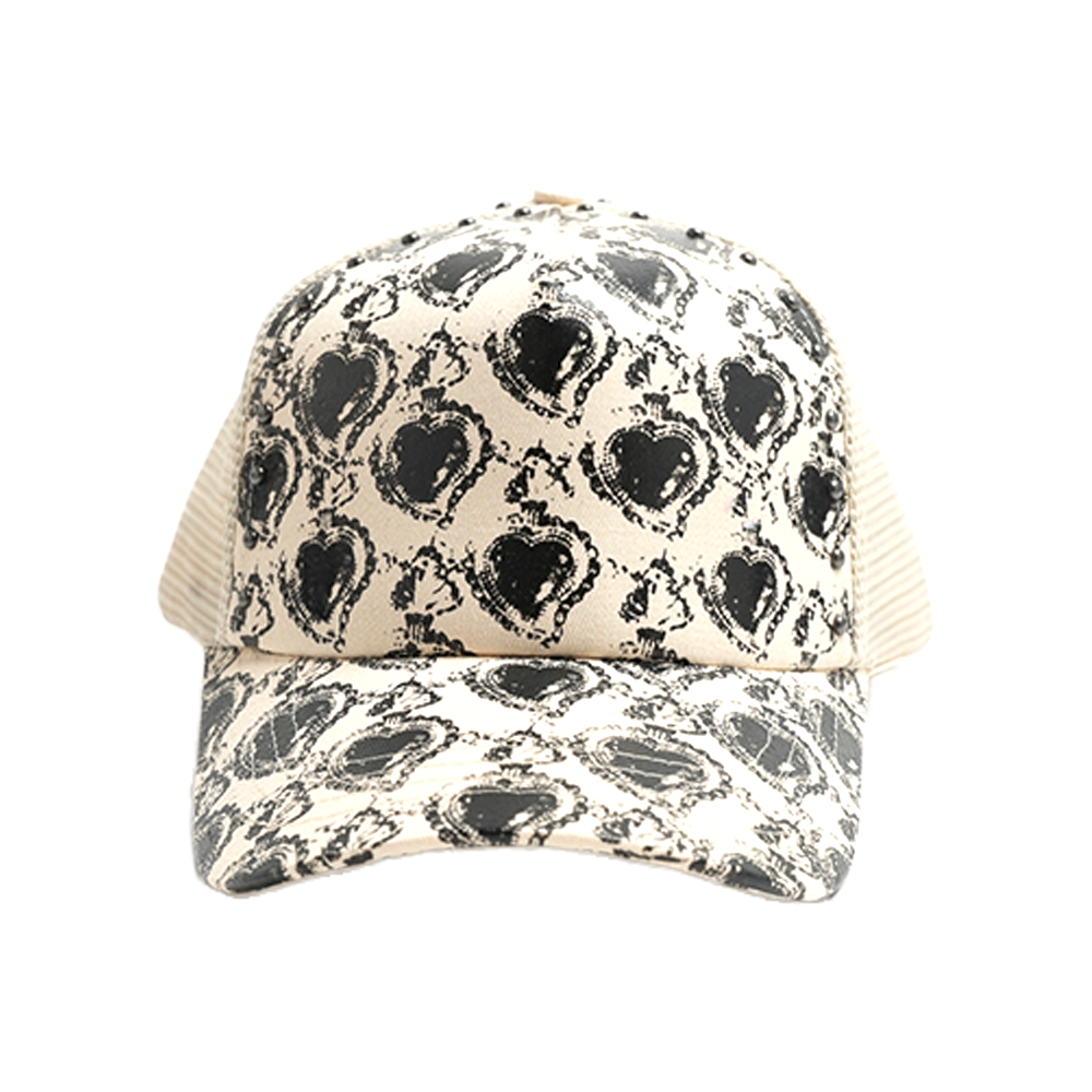 When the Smoke Clear - Studder Heart Trucker Snapback Hat - Ivory
