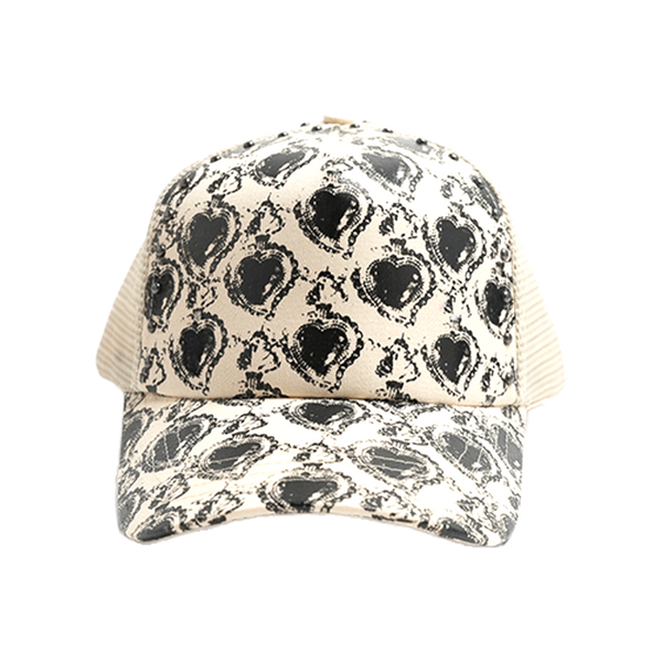 When the Smoke Clear - Studder Heart Trucker Snapback Hat - Ivory