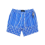 Psycho Bunny - Brad All Over Print Swim Trunk Shorts - Blue