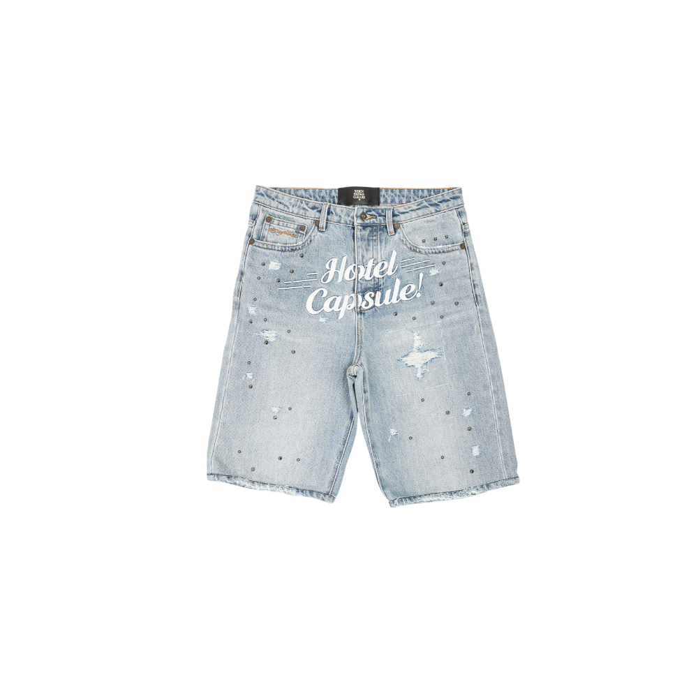 When Smoke Clears - Capsule Patch Denim Shorts - Denim
