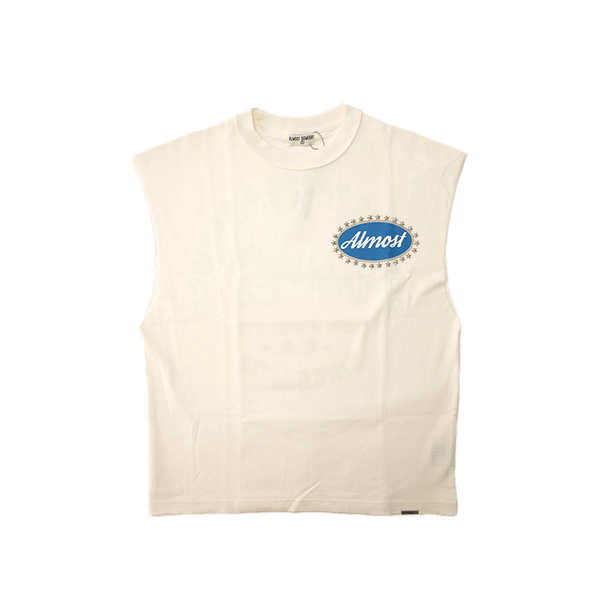 Almost Someday - Mechanic Cut Off Tee - Cream