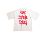 Cult of Individuality - Oversized S/s Crew Neck Tee "Poor Social Skills" - White