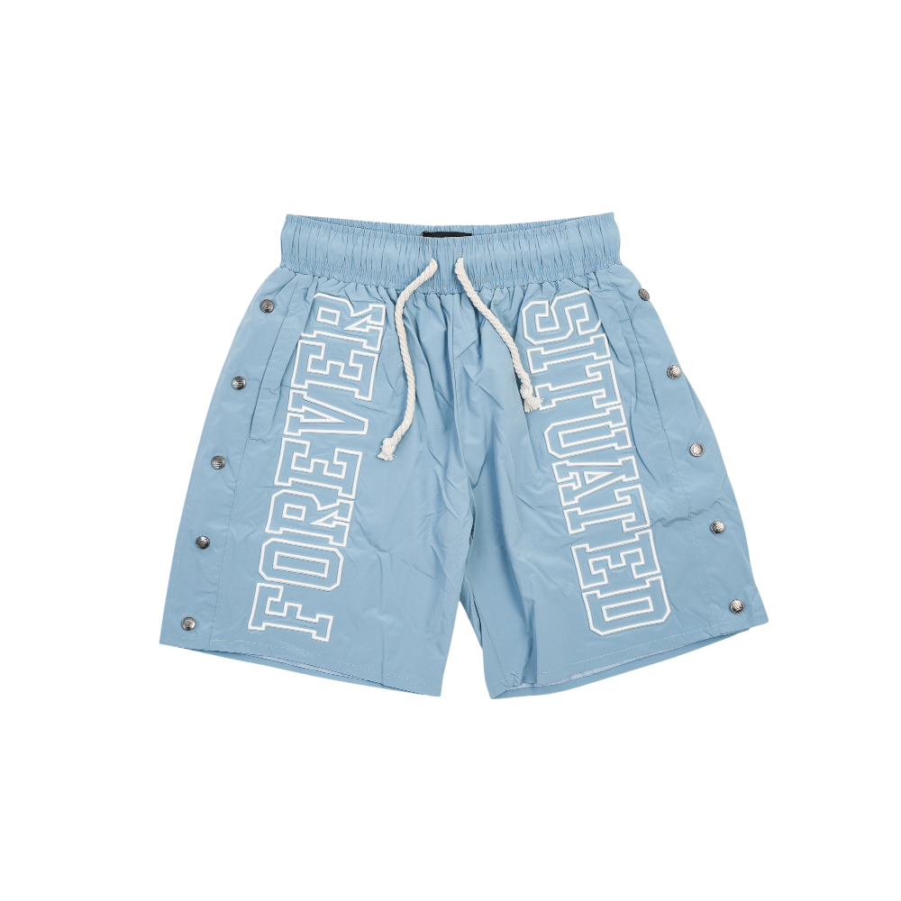 Forever Situated - Nylon Track Shorts - Blue