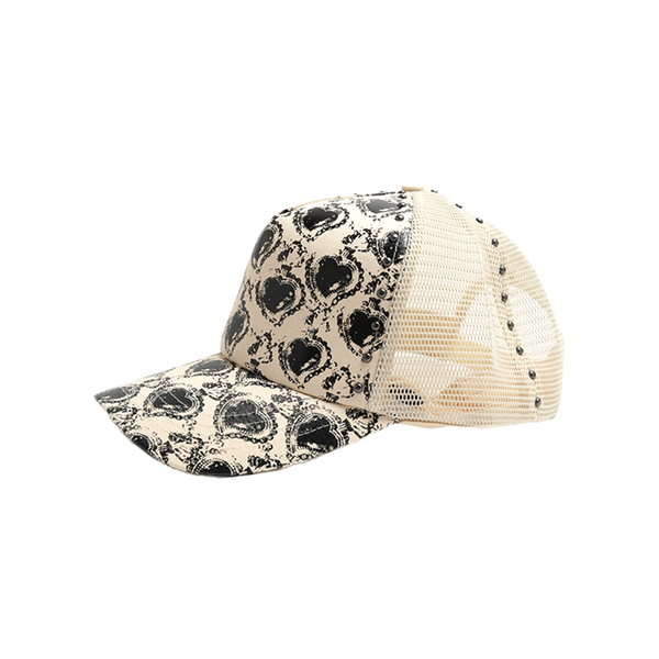 When the Smoke Clear - Studder Heart Trucker Snapback Hat - Ivory — alternate view
