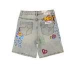 Free Refills - Collage Jorts Shorts - Blue