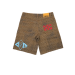 Diet Starts Monday - Doodle Denim Shorts - Brown