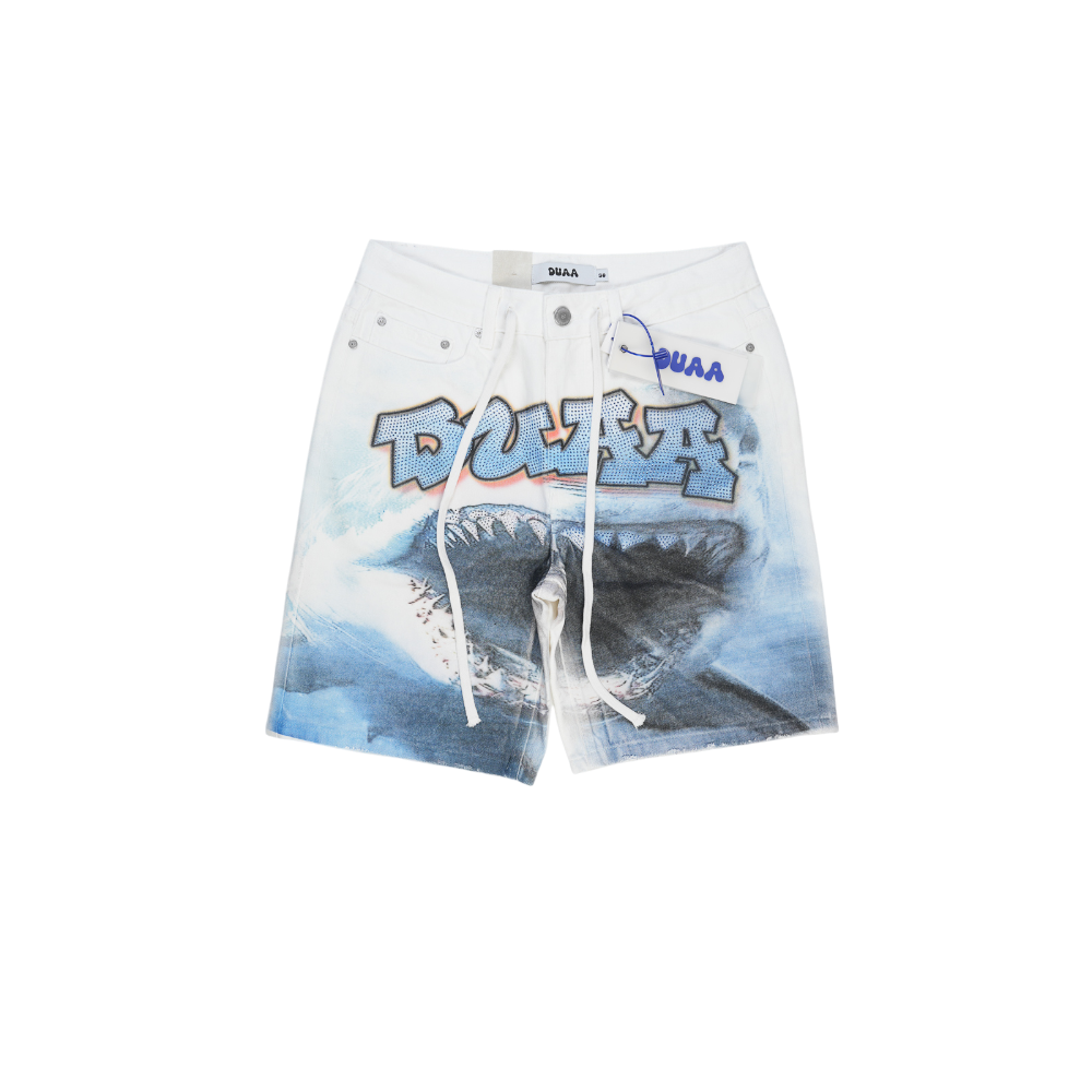 Duaa - Shark White Short Shorts - White