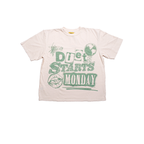 Diet Starts Monday - Spray Paint Tee - White
