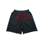 Palm Angels - Big Waist Logo Loose Sweatshorts - Black/burgundy - Black
