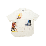 One Of These Days - I Never Believed In Much Camp Shirt Short Sleeve Buttondown - Ivory